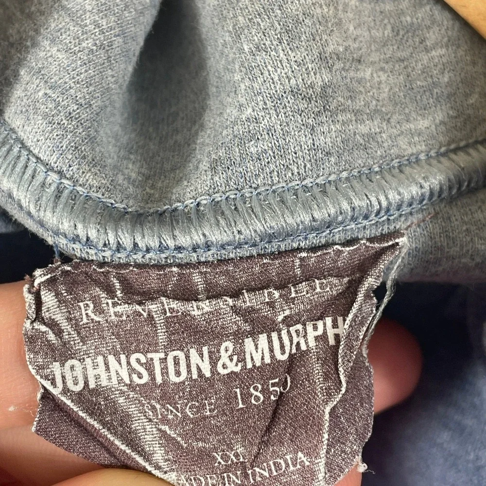 Johnston &‎ Murphy Quarter Zip Pullover Mens 2XL Blue Reversible Mock Neck Logo